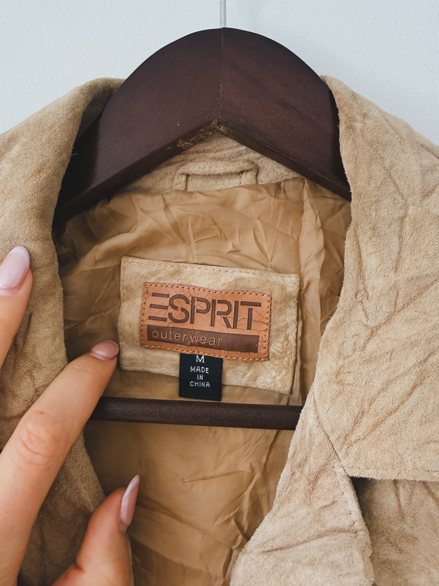 Vintage Esprit Tan Fringe Suede Jacket, view 6