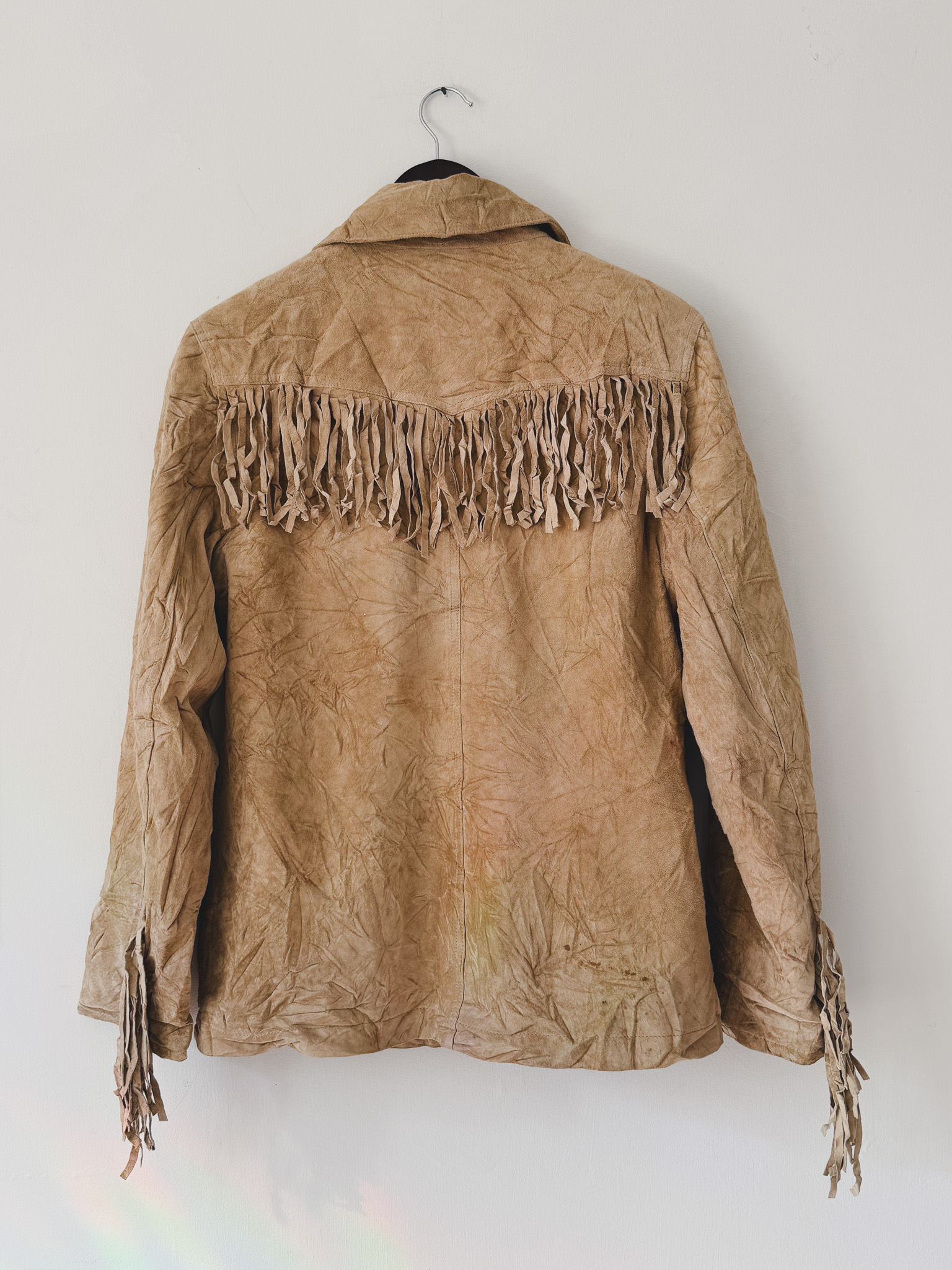 Vintage Esprit Tan Fringe Suede Jacket, view 4