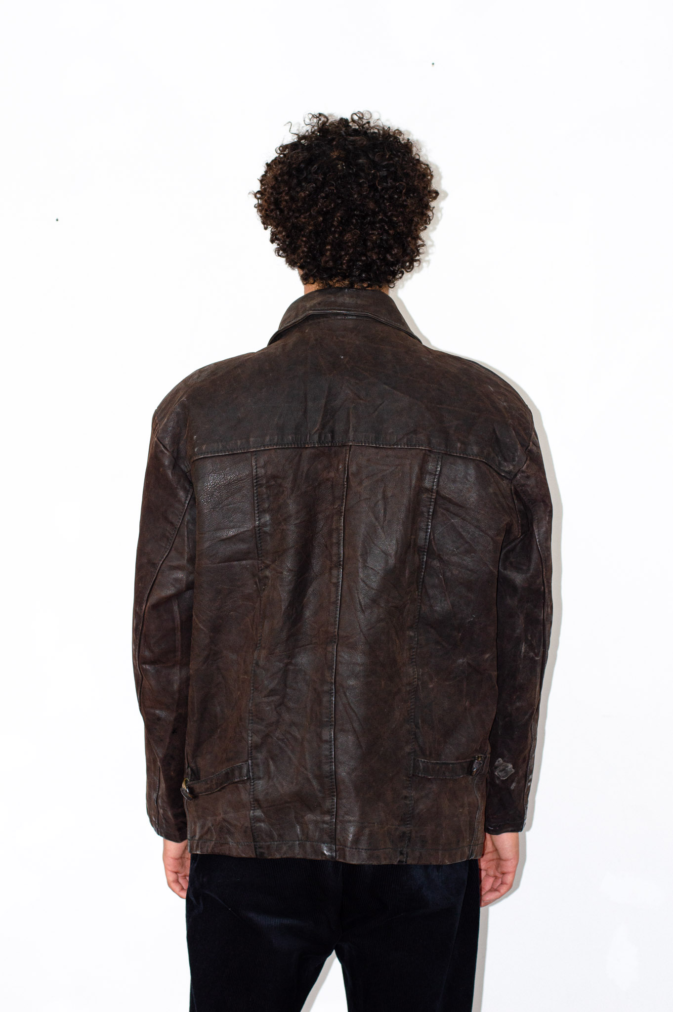 Vintage Brown Leather Jacket, view 5