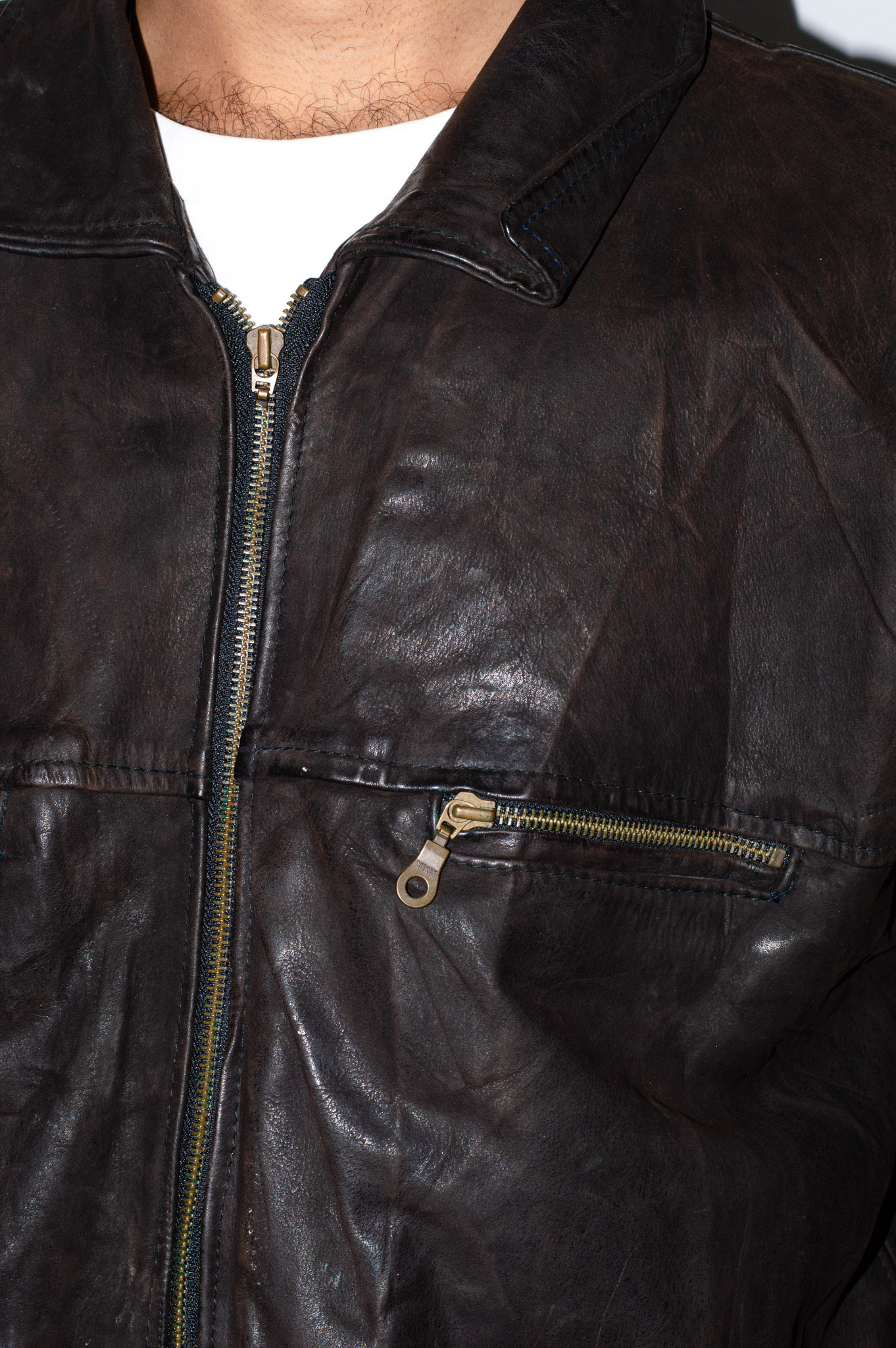 Vintage Brown Leather Jacket, view 11