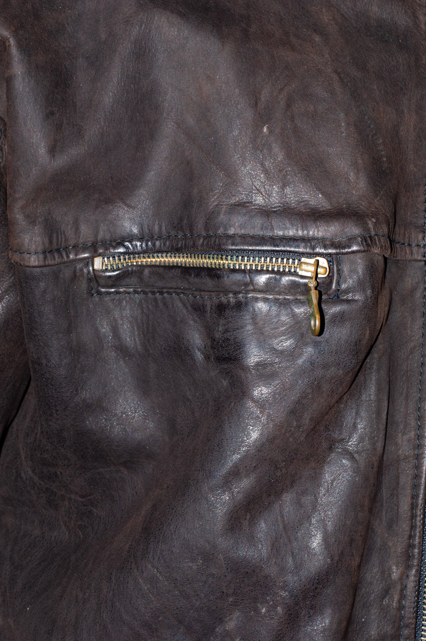 Vintage Brown Leather Jacket, view 8