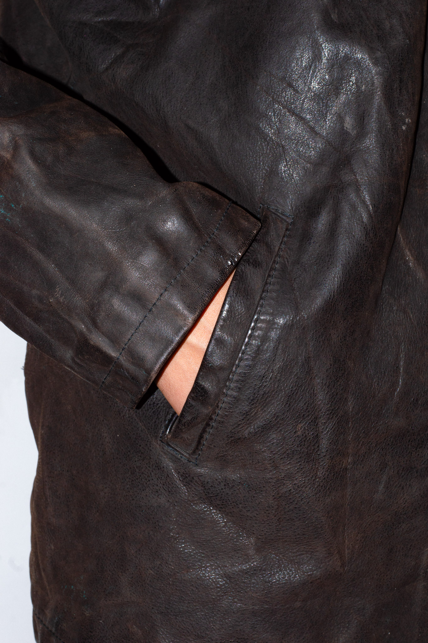 Vintage Brown Leather Jacket, view 9