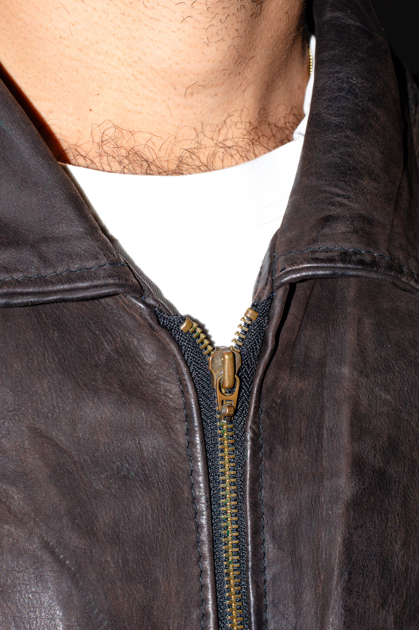 Vintage Brown Leather Jacket, view 6