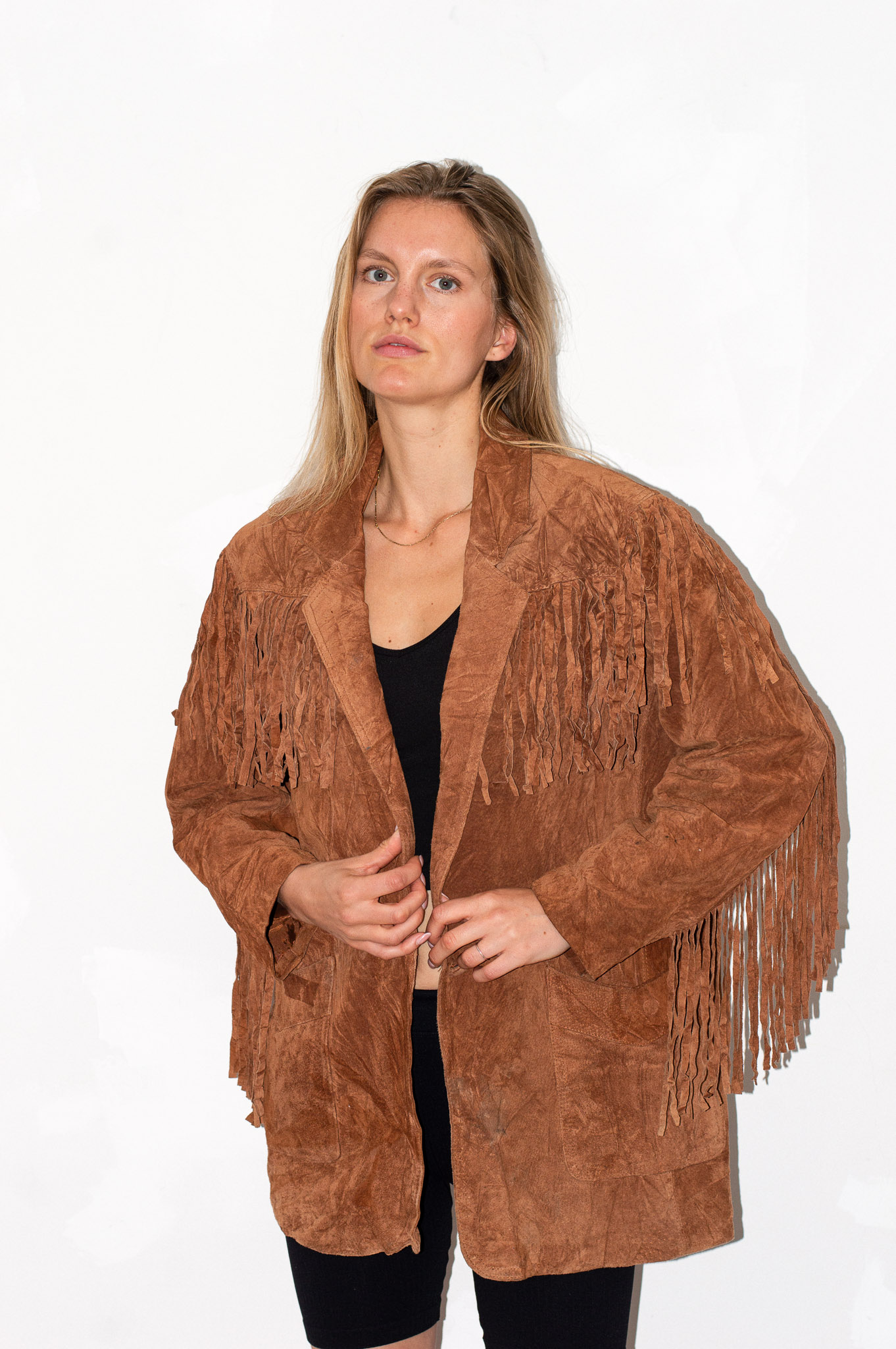 Vintage Rust-brown Suede Fringe Western Jacket Accent's on Outerwear