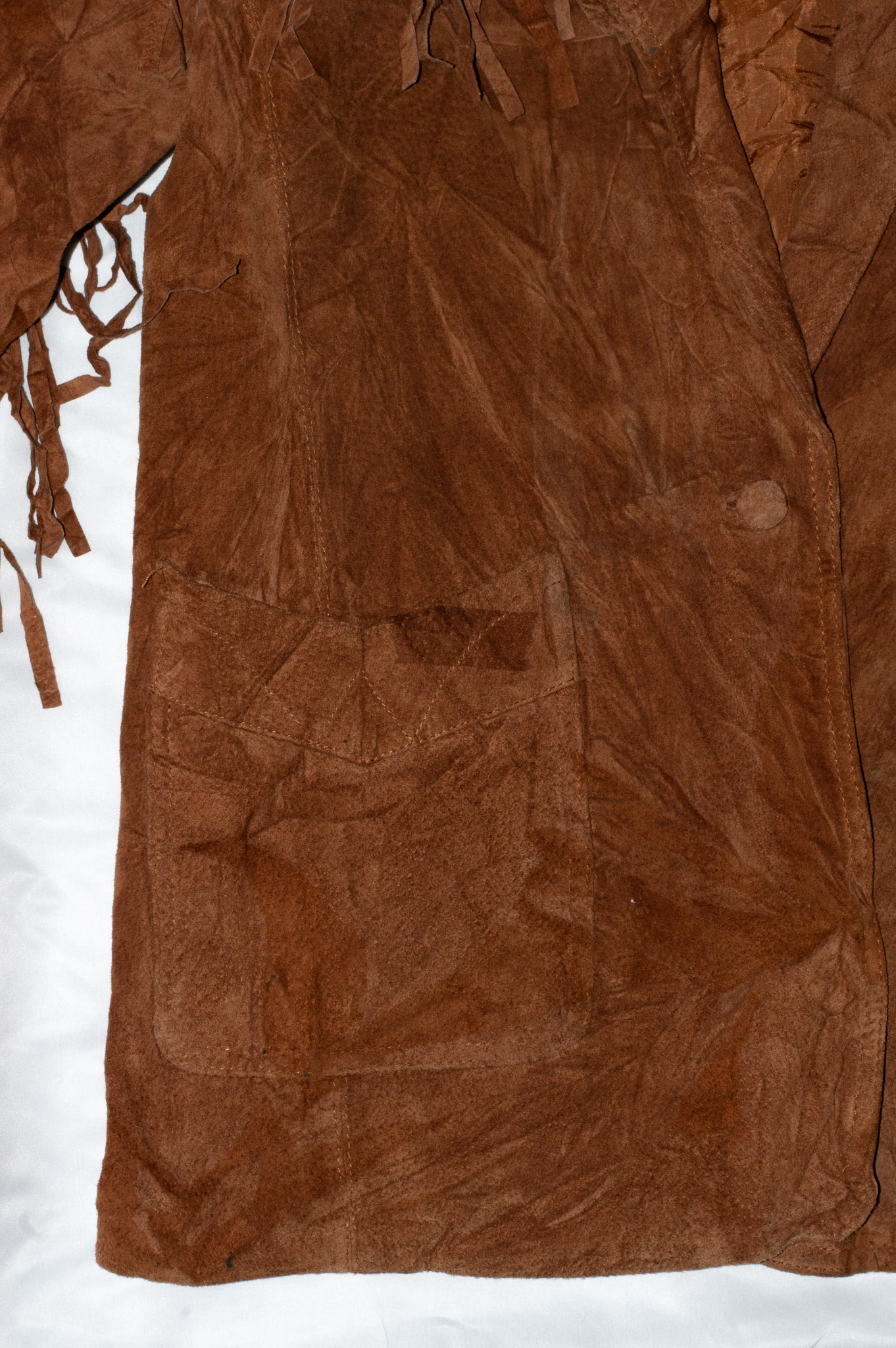 Vintage Rust-brown Suede Fringe Western Jacket Accent's on Outerwear, view 8