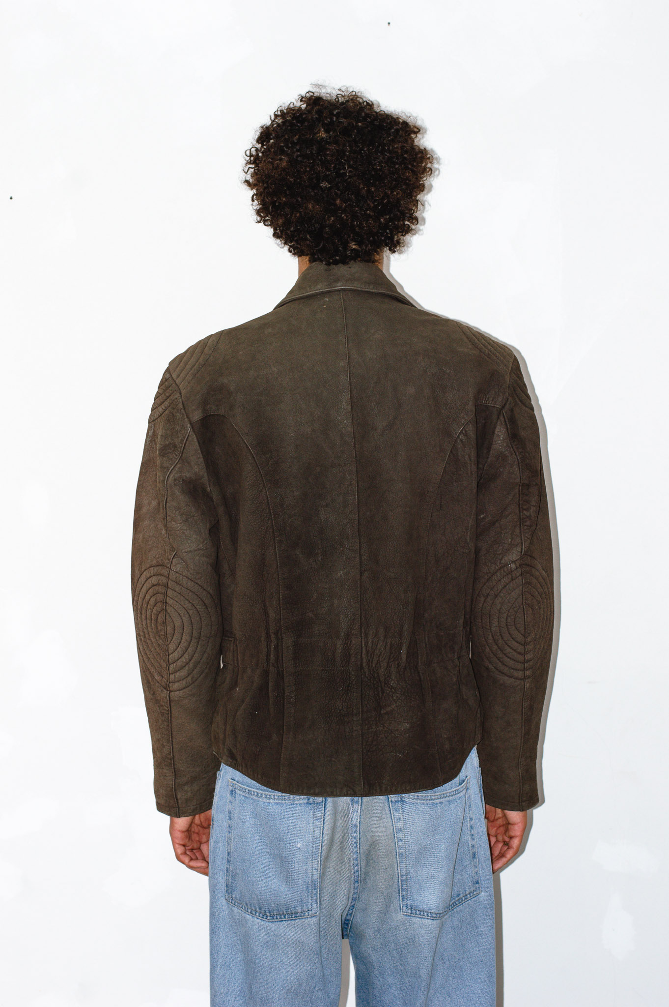 HELD vintage leather biker jacket — brown, asymmetric zip, view 6