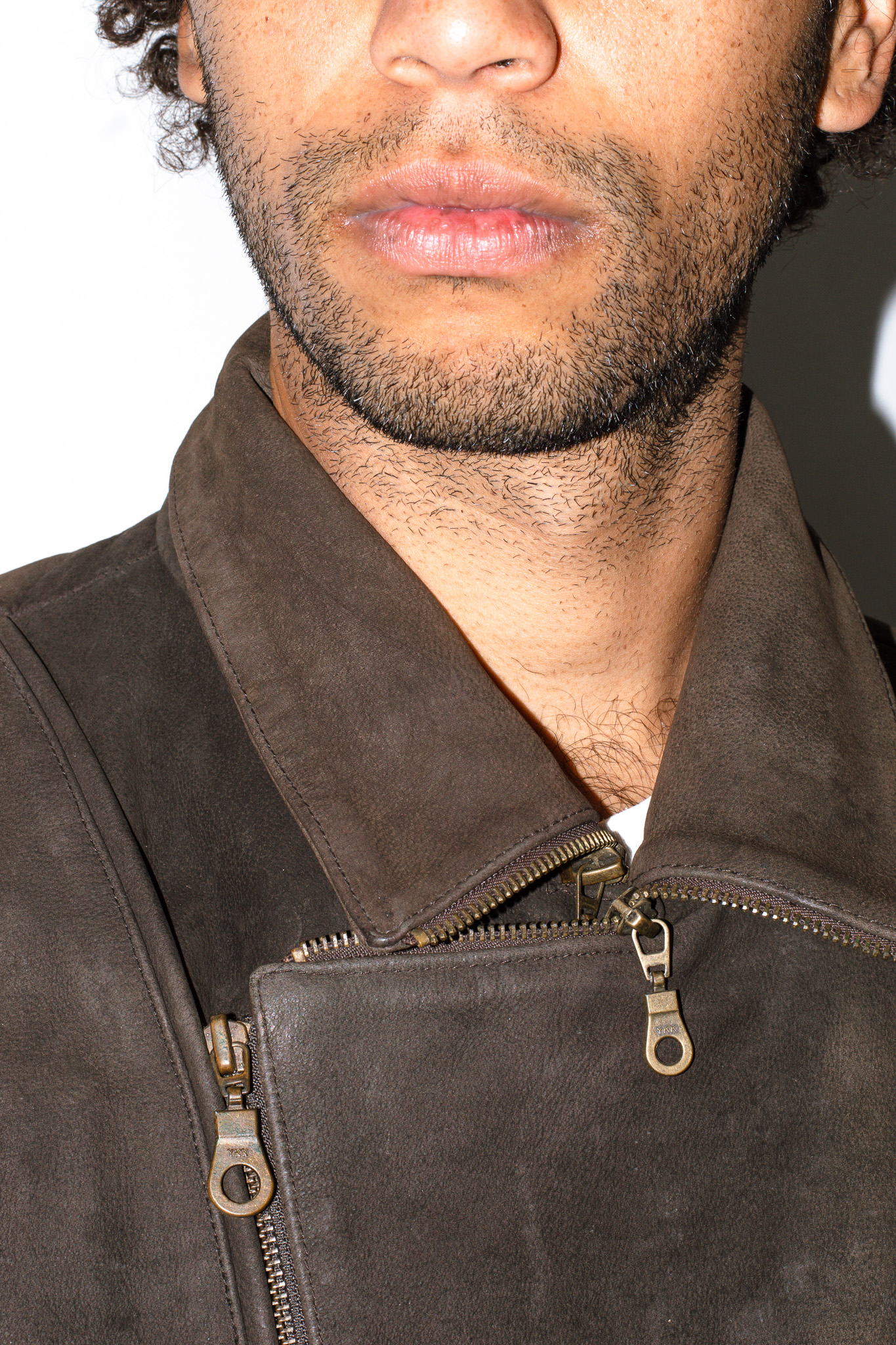 HELD vintage leather biker jacket — brown, asymmetric zip, view 10