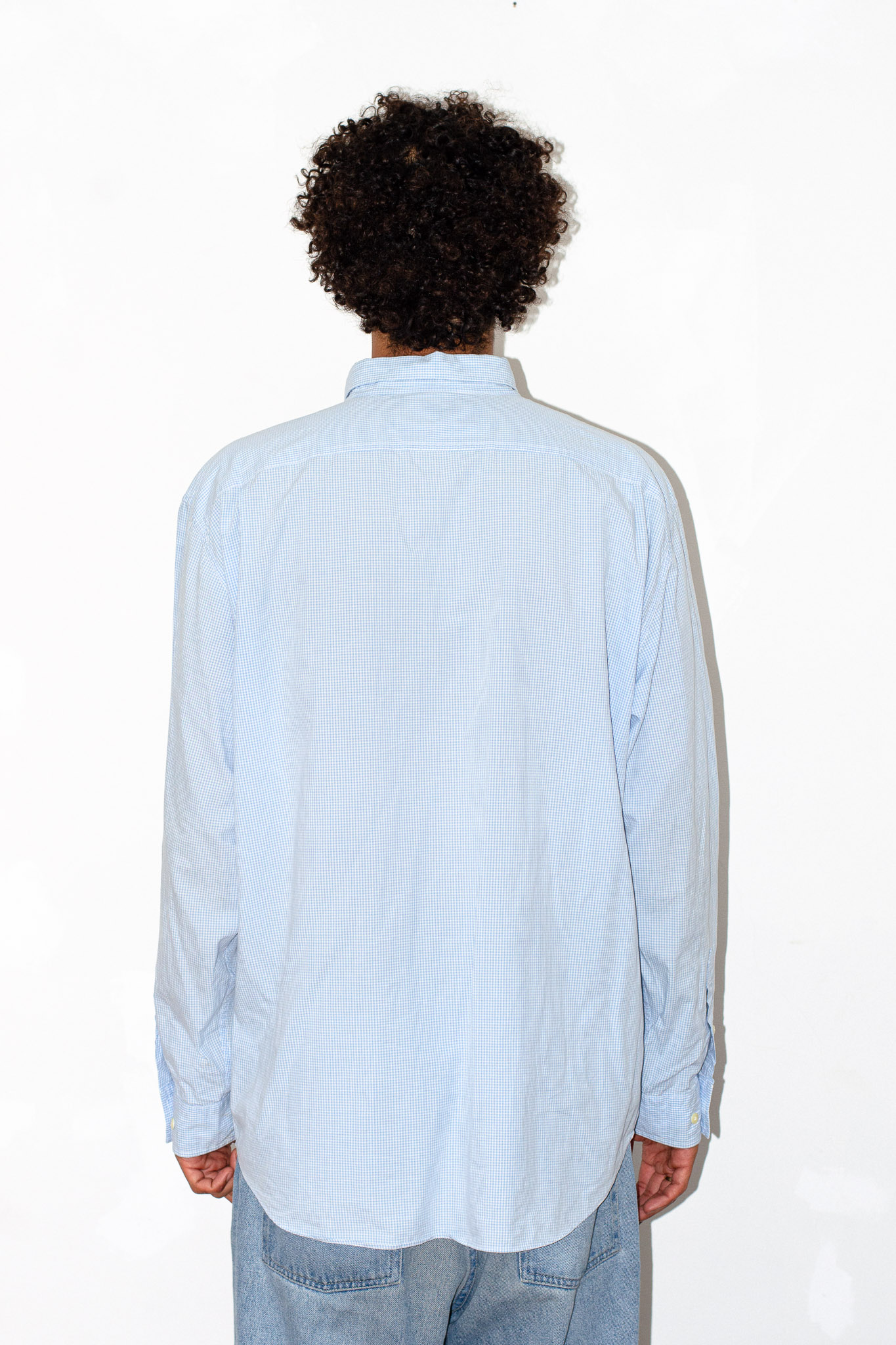 Vintage Nautica light blue gingham check shirt, view 4