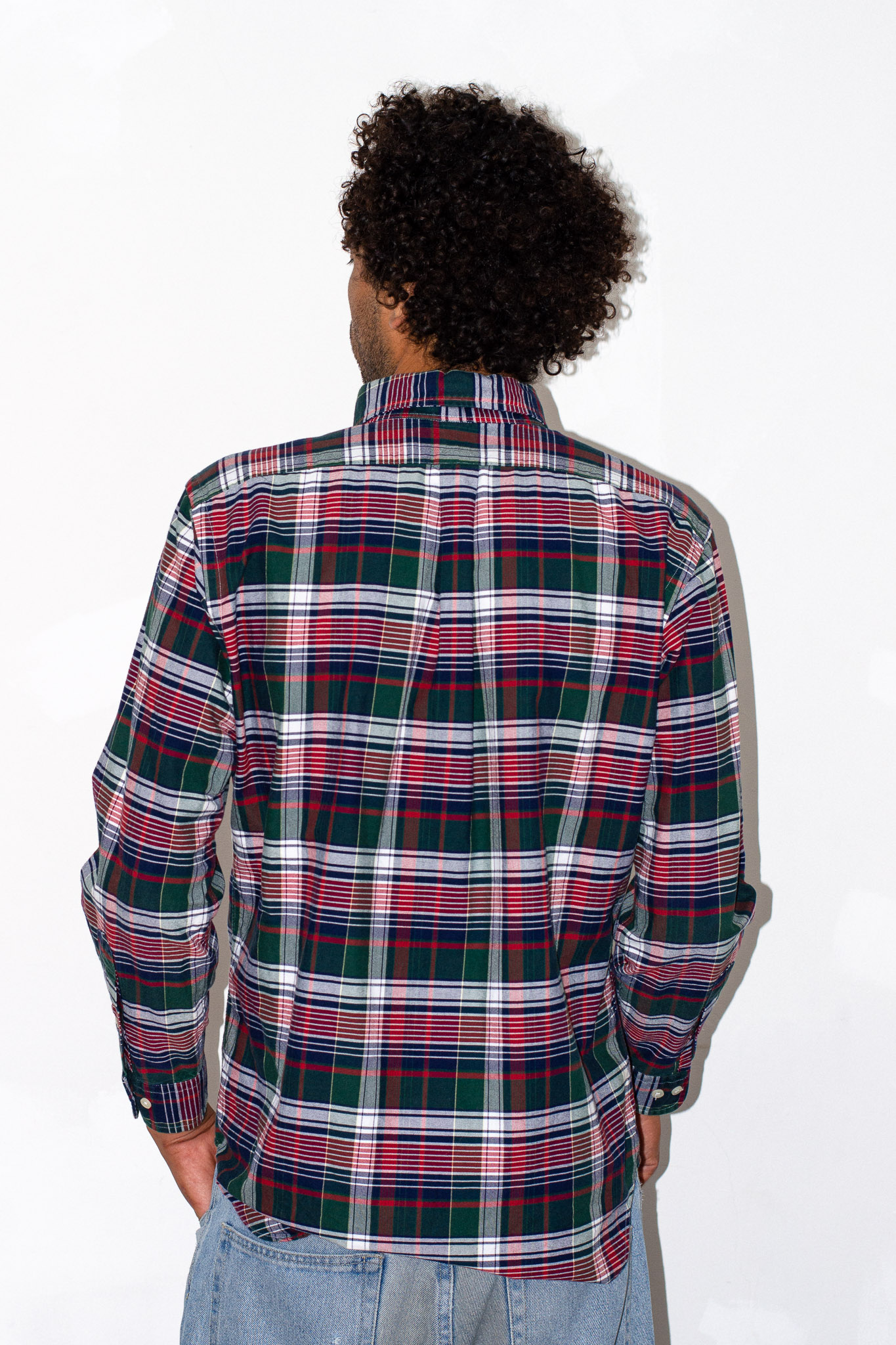 Vintage Ralph Lauren tartan plaid shirt — green, navy & red, view 2