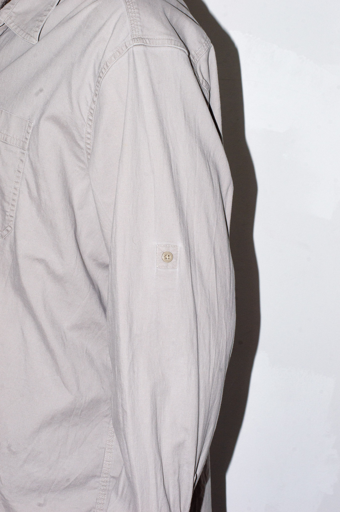 Vintage L.L.Bean traditional fit shirt — stone grey, view 8
